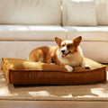 FUKUMARU 5.5-Inch Thick Dog Bed Mat, Washable Cat Bed with Waterproof Lining, Orthopedic Dog Beds for Senior Dogs, Cozy Flat Dog Kennel Bed for Crate, Non-Slip Pet Pillow Bed, Orange
