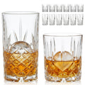 Moretoes Crystal Whisky Drinking Glasses Set of 12, Glass Cups, Mixed Glassware Set, 12 Oz Highball Glasses & 11 Oz Old Fashioned Glasses, Great for Cocktail and Other Beverages