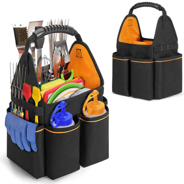 HODRANT Grill Utensil Storage Bag with Divider & Boards & Pockets & Handle