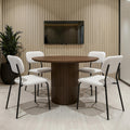 Vingli Modern Fabric Padded Stacking Dining Chair Set of 4 for Home, White, 4 Pack, White Linen