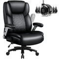 Big and Tall Office Chair 600lbs, Heavy Duty Office Chair for Heavy People, High Back Executive Office Leather Chair with Adjustable Armrests