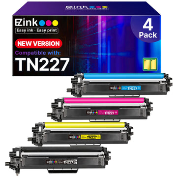 E-Z Ink TN227 Compatible Toner Cartridge Replacement for TN-227BK/C/M/Y High Yield Brother TN227 TN227BK TN223 to use with HL-L3270CDW HL-L3230CDW HL-L3210CW HL-L3290CDW MFC-L3710CDW (4 Pack)