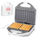 AshGlen Ceramic Mini Waffle Maker 2 Slices, Belgian Waffle Maker, Waflera Electrica, Double Small Waffle Maker, Making 2 × 4" Waffles with PFAS-Free Ceramic Coated Non-Stick Cooking Plates, White