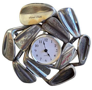 Golf Club Clock Made with Repurposed Irons
