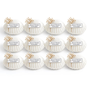 Personalized Wedding Favor Candles for Guests, Custom Seashell Soy Candle with Names & Date, Handmade Keepsake, Beach Ceremony Souvenir, Bridal Shower Gift (Bulk Options)