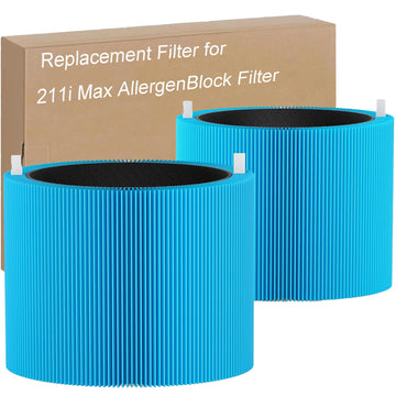211i Max AllergenBlock Replacement Filter Compatible with Blue Pure 211i Max Air Purifier, Premium Filter and Activated Carbon for Blue Pure 211i Max, Compare to part # F2MAX 2pack