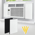 PU Leather Coated Window Air Conditioner Insulated Foam Side Panels - 2 Pack 17"H x 9"W x 1" Thick Each, Blocks Cold Air Leakage in Summer, Seal Window AC Units to Improve Energy Efficiency