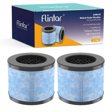 C102 Replacement Filter, Compatible with Miko Ibuki Air Purifier C102, MA-01, MA-04 and Okaysou AirMic 4S Air Purifier, High Efficiency Activated Carbon and Air Filter Set, 2-Pack