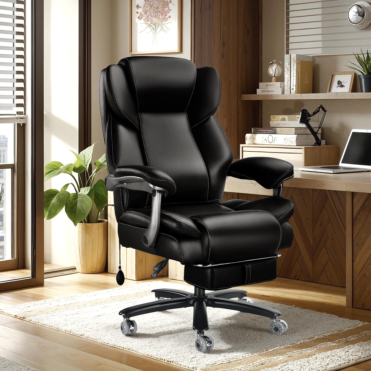 Wailor Big and Tall Office Chair for Heavy People,heavy Duty Comfy Executive Office Desk Chair with Adjustable Lumbar Support,high Back