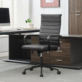 Okeysen Ergonomic Office Desk Chair, Modern Pu Leather Conference Room Chairs Ribbed, High Back Executive Swivel Rolling Chair for Home, Office