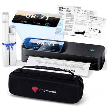 Phomemo M85 Portable Printers Wireless for Travel with Upgraded Touchscreen, Thermal Wireless Inkless Bluetooth Printer, Supports 8.5"x11"US Letter/A4, Compatible with iOS, Android, Windows, Mac