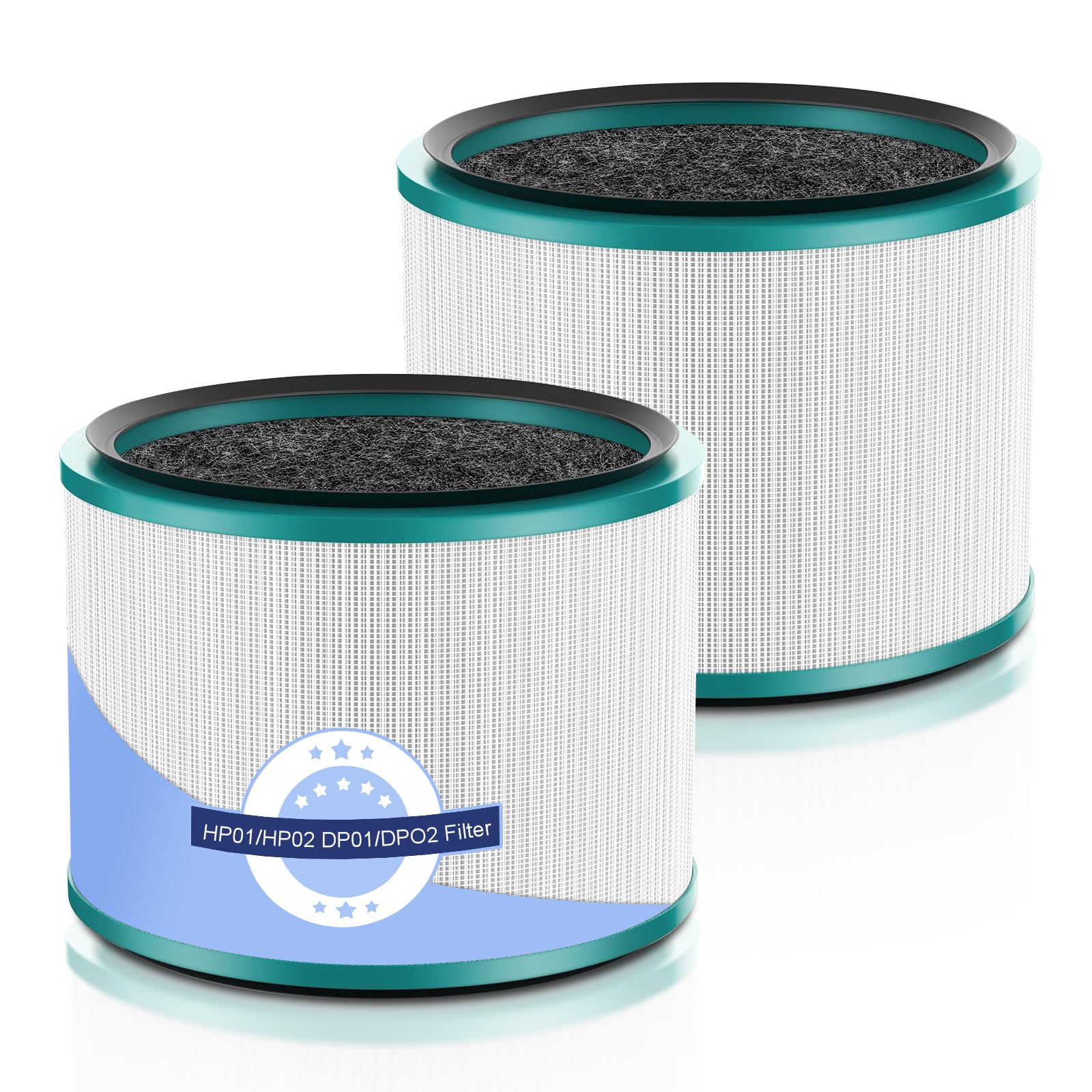 2 Pack HP01 HP02 HEPA Filter Replacement Compatible with Dyson HP01 HP02 DP01 DP02 Desk Purifiers, Replaces Part # 968125-03, Fit for Dyson Pure Hot Cool Link Air Purifier Filter