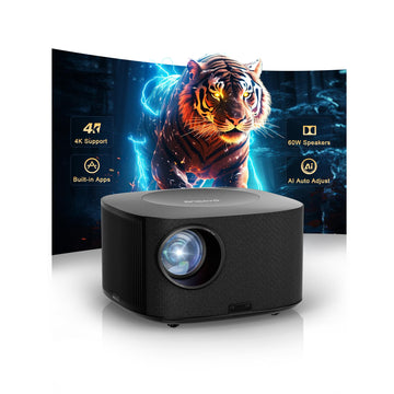 Outdoor-Projector-4K with WiFi and Bluetooth:[3500 Bright/60W Dolby Audio/Official Licensed Apps],Smart-Projector with AI Auto Focus,ONOAYO ONO5Pro 2.0 Movie Projector for Indoor/Outdoor 2026New