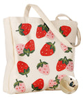 Miss Adola Embroidery Tote Bag with Pocket & Buckle - Reusable Canvas Tote for Women Cute Aesthetic Work Shopping Grocery Bag