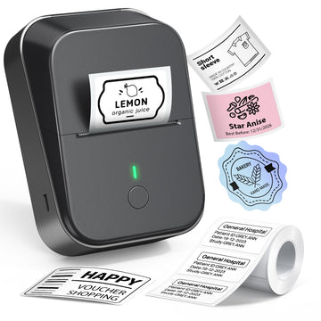 PM260 Label Maker Machine with Tape, 2 Inch Label Tape Maker Bluetooth Label Printer, Inkless Portable Label Maker with Smart AI APP for Home,Kitchen,School,Office,Organization,Black,1 Pack