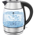 Chefman Electric Kettle 1500W, 1.8L Hot Water Boiler, Removable Lid for Easy Cleaning, LED Indicators, Auto Shutoff & Boil-Dry Protection, Borosilicate Glass Electric Tea Kettle – Stainless Steel