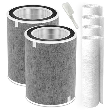 2 Pack HP302 HP201 Filter Replacement Compatible with Shark HP200 HP201 HP202 HP232 HP301 HP302 AP1000 HC501 502 MAX Clean Sense iq Air Purifier, Part #HE2FKBAS, HE2FKBASMB