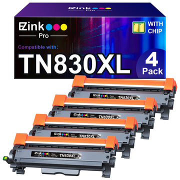 E-Z Ink Pro TN830XL TN830 Compatible Toner Cartridge Replacement for Brother TN830XL Toner Cartridge Compatible with Brother HL-L2460dw DCP-L2640DW HL-L2405W MFC-L2820DW HL-L2420DW Printer (4 Pack)