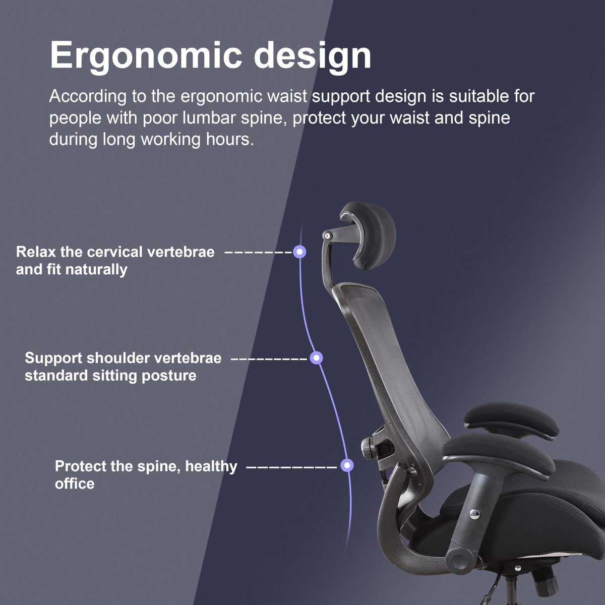 Boliss Ergonomic Office Desk Chair High Back Heavy Duty 400lbs, Tall, Black Frame Black Mesh