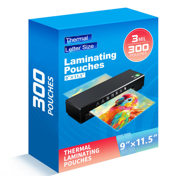pmybupo 300 Pack Laminating Sheets,3 Mil,9"x11.5" Inches for Use with Thermal Laminators,Clear,Letter Size,Office and School Supplies