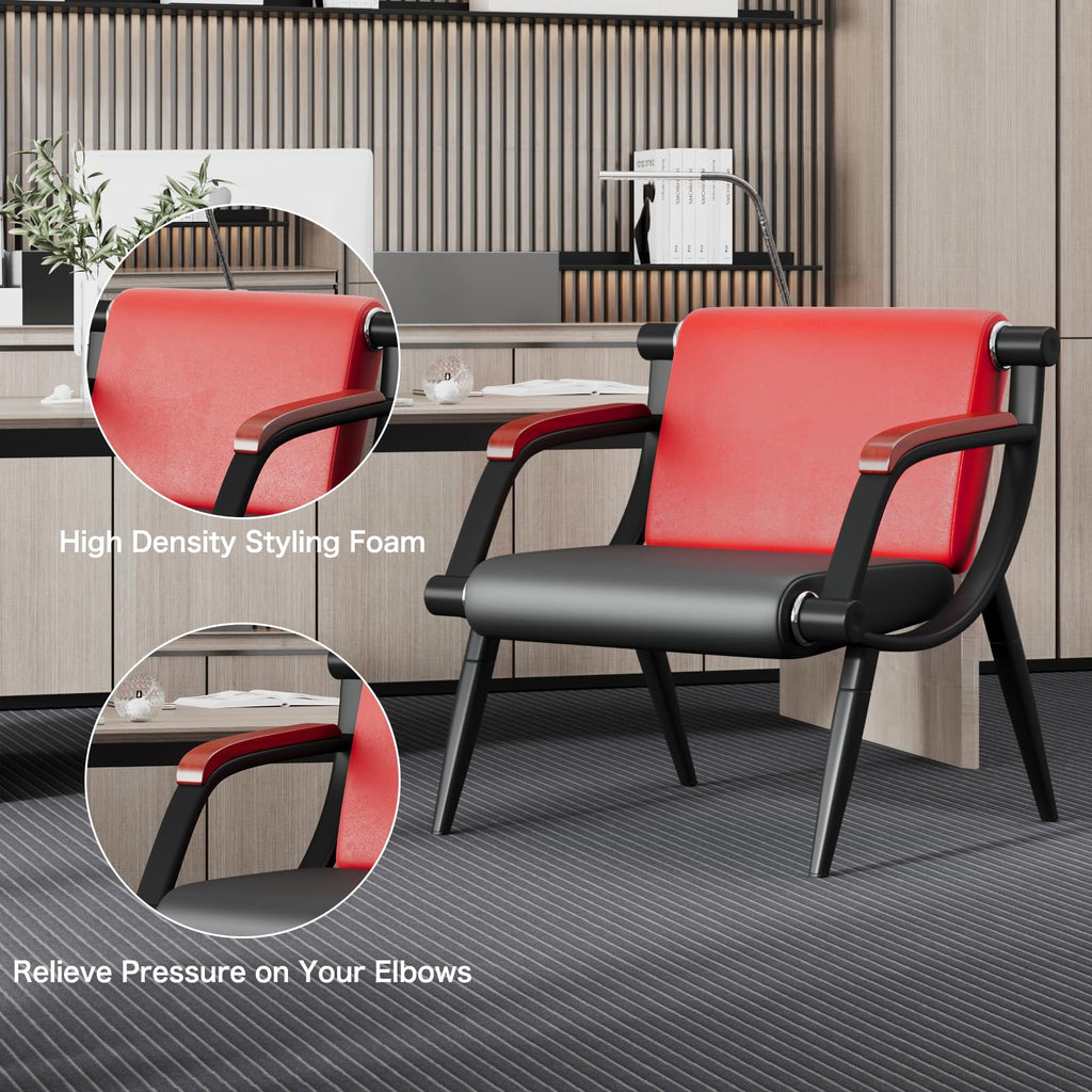 Wonline Office Waiting Room Chairs Set of 2 Black Reception Guest Chairs with Arms Lobby & Waiting Room Furniture for Clinic, Hospital,