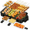 Electric Indoor Grill 1700W, 2 in 1 Smokeless Indoor Grill for Kitchen with Non-stick Removable Grill & Griddle Plate,Temperature Control Korean BBQ Grill with 3 Cheese Pans Dishwasher Safe