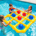 Tic-Tac-Toe Pool Toys Game Set, Giant Inflatable Floating Board Set with 10 Balls, Pool Toys Party Game for Kids Adults Teens, Summer Water Party Backyard Beach Yard Field Day Outdoor Activities