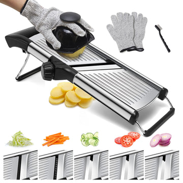Mandoline Slicer for Kitchen, Stainless Steel adjustable Mandoline slicer