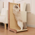 Sisal Cat Scratcher for Indoor Cats, Beechwood Base, Natural Sisal Woven Scratch Pad, Durable Scratching Post, Furniture Protector (L1)