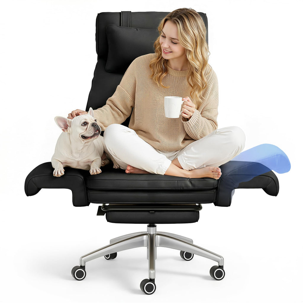 Flexispot Oversized Big and Tall Office Chair, 180° Flip Armrests for Pets&cross Legged, Computer Desk Chair with Footrest, Lounge Chairs for