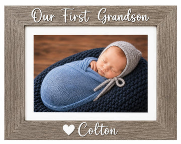 Our First Grandson, Grandma Picture Frame, Grandma gift, Grandpa, Papa, First Grandchild gift for new grandparents
