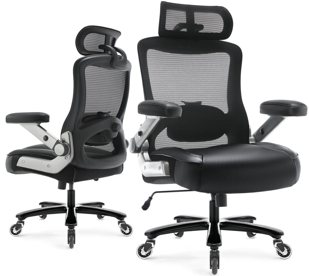 600lbs Big and Tall Office Chair, Heavy Duty Executive Computer Desk Chair, X-Large, Black