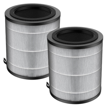 JF100 Replacement Filter Compatible with JF100 Air Purifier. 3-in-1 High Efficiency Activated Carbon Filtration, 2 Pack