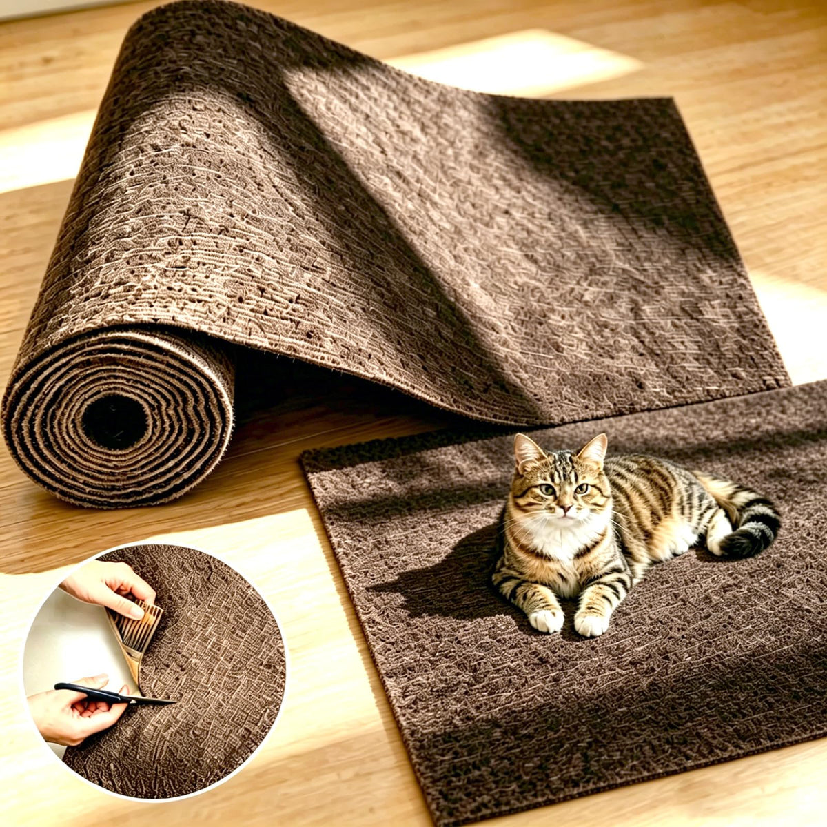 Cat Scratch Furniture Protection, Couch cat Scratch Furniture Protector, DIY Indoor Couch cat Scratch Protector (Brown 78.7x15.8Inch)