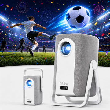 [Short Throw/1500ANSI/Built in Apps] 4K Outdoor Projector with WiFi and Bluetooth, Auto Focus Projector with Dual-Mode Stand, Smart Portable Proyector with Netflix/YouTube/PrimeVideo & Dolby