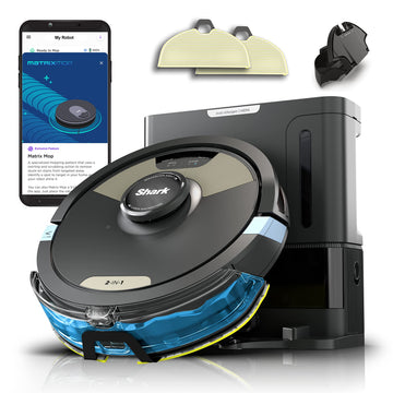 Shark AI Ultra 2-in-1 Robot Vacuum & Mop with Sonic Mopping, Matrix Clean, Home Mapping, HEPA Bagless Self Empty Base and 2 Microfiber Mopping Pads (Renewed), Black/Gold