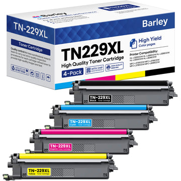 TN229XL TN229 Toner Cartridges 4 Pack Compatible TN229XL TN229 Toner Replacement for Brother TN229XL TN-229XL TN229 XL MFC-L3780CDW MFC-L3765CDW HL-L3220CDW Toner.