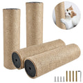 4 Pcs Cat Scratching Post Replacement, Natural Jute Pole Cat Tree Replacement Parts, Cat Scratch Pole with 8 M8 Screws and 1 Wrench for Indoor Kittens Tower (11.8 x 3.3 in)