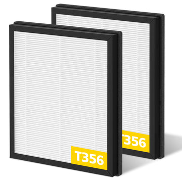 T356 Replacement Filter Compatible with Trucozie T356 Air Purifier, 3-IN-1 HEPA with High-Efficiency Activated Carbon Filter for Dust Pet Dander & Odors Smoke, 2 Pack