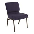 Flash Furniture Hercules Series 21''w Stacking Church Chair in Royal Purple Fabric - Gold Vein Frame, Set of 1, Royal Purple Fabric/gold Vein