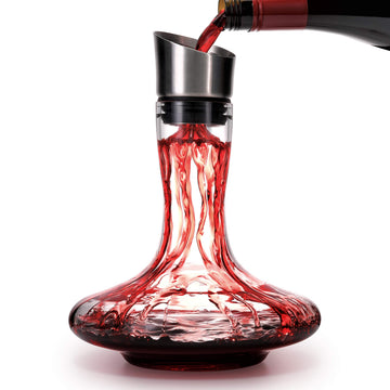 Wine Decanter Built-in Aerator Pourer, Wine Carafe, Red Wine Decanter,100% Lead-free Crystal Glass, Wine Hand-held Aerator, Wine Gift, Wine Accessories (Clear?Crystal)