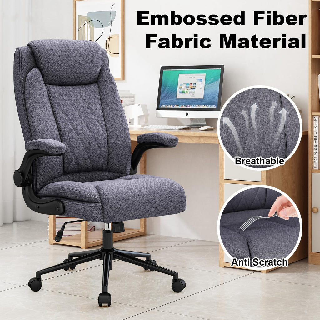 Ralex-chair 2 Pack Big and Tall Office Chair -500 Lb Heavy Duty Office Chair for Big Man, Fabric High Back Executive Office Desk Chair with