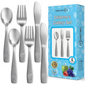 6 Piece Stainless Steel Kids Silverware Set - Child and Toddler Safe Flatware - Kids Utensil Set - Metal Kids Cutlery Set Includes 2 Small Kids Spoons, 2 Forks & 2 Knives