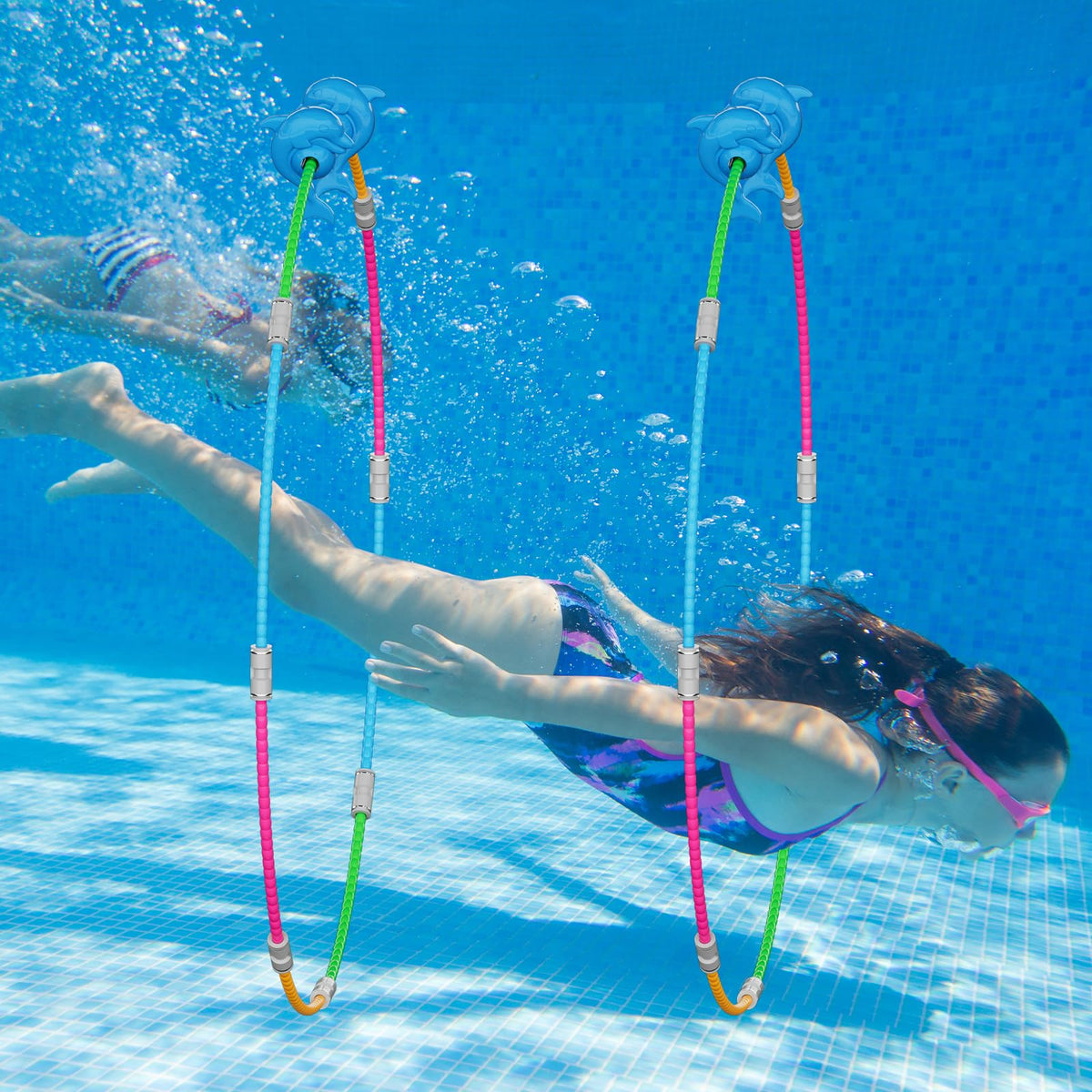 Pool Toys for Kids, 2-Pack Underwater Sports Swim Thru Rings for Kid, Ideal Pool Games Swiming Rings Toy for Boys/Girls Aged 5, 6, 7, 8, 9, 10, 11,12