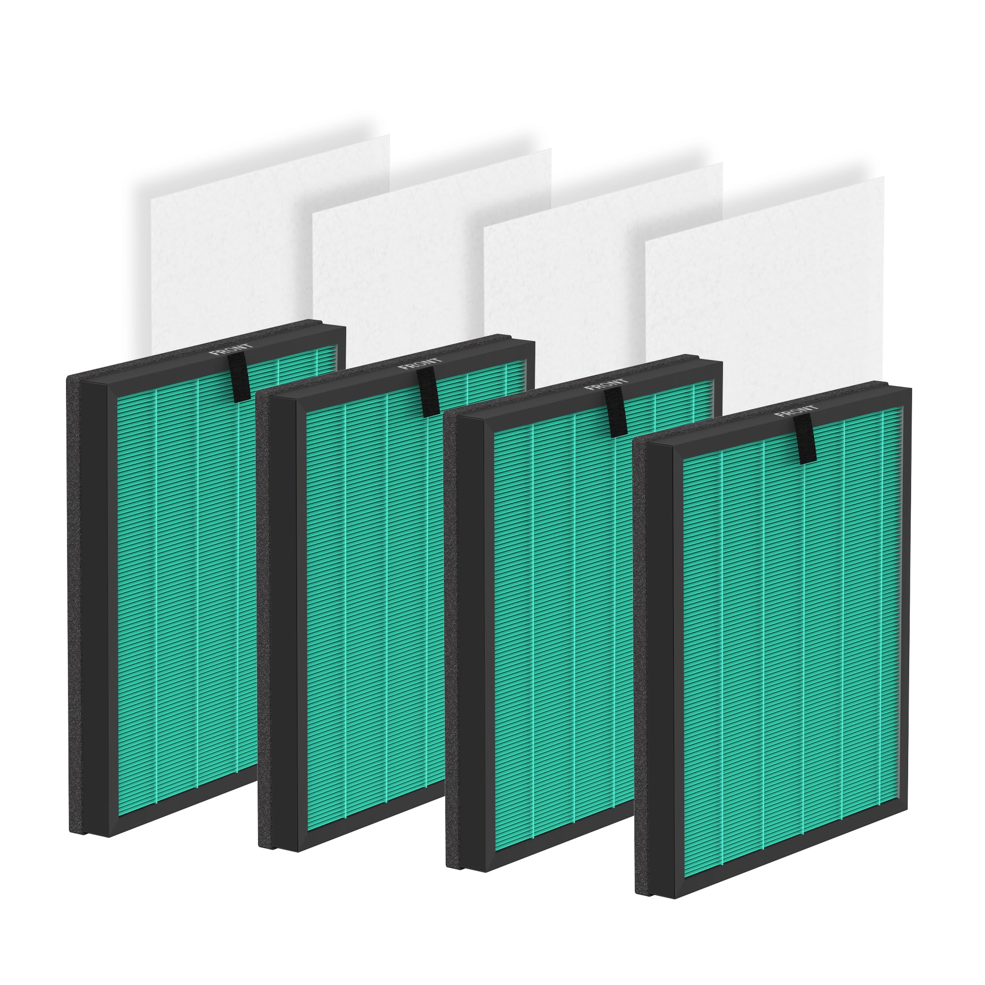 4 Pack HY4866 Filters Replacement Compatible with MORENTO WESTHEY HY4866, YIOU M1 Air Cleaner Purifier, H13 True HEPA Enhanced Pet Care Version Air Replacement Filter + 4 Pack Extra Pre-filter