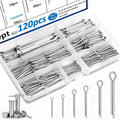 120Pcs Cotter Pins 304 Stainless Steel Cotter Pins Assortment Kit Tractor Pin Used for Hitch Pin Lock System, Trucks, Engine Repair in Towing Hitch Clips & Pins