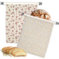 2 Pack Beeswax Bread Bags for Homemade Bread with Zipper, Large 13x17'' Reusable Beeswax Sourdough Bread Storage Bag, Keep Loaves Fresh Longer, Freezer Safe & Airtight, Natural, Zero Waste