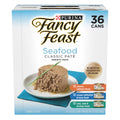Purina Fancy Feast Seafood Classic Pate Collection Grain Free Wet Cat Food Variety Pack - (Pack of 36) 3 oz. Cans