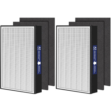 A2 Filter Replacement for 3M Filtrete Room A2 Models FAP-C02-A2 FAP-C03-A2 FAP-T03-A2, 2 Post-Filters + 4 Carbon pre-Filters, Part No.1150101