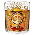 Veteran Tribute Whiskey Glass 10oz – Personalized Engraved US Navy Whiskey Glass, Patriotic Military Veteran Gift for Men, Dad, Husband, Anniversary & Retirement Decorations?1pcs